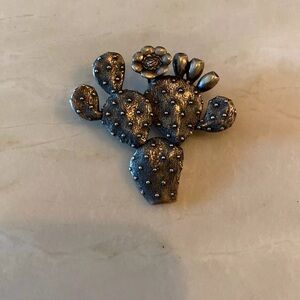 Retired 70’s James Avery Cactus Blooming  Pendant and Brooch Sterling Silver